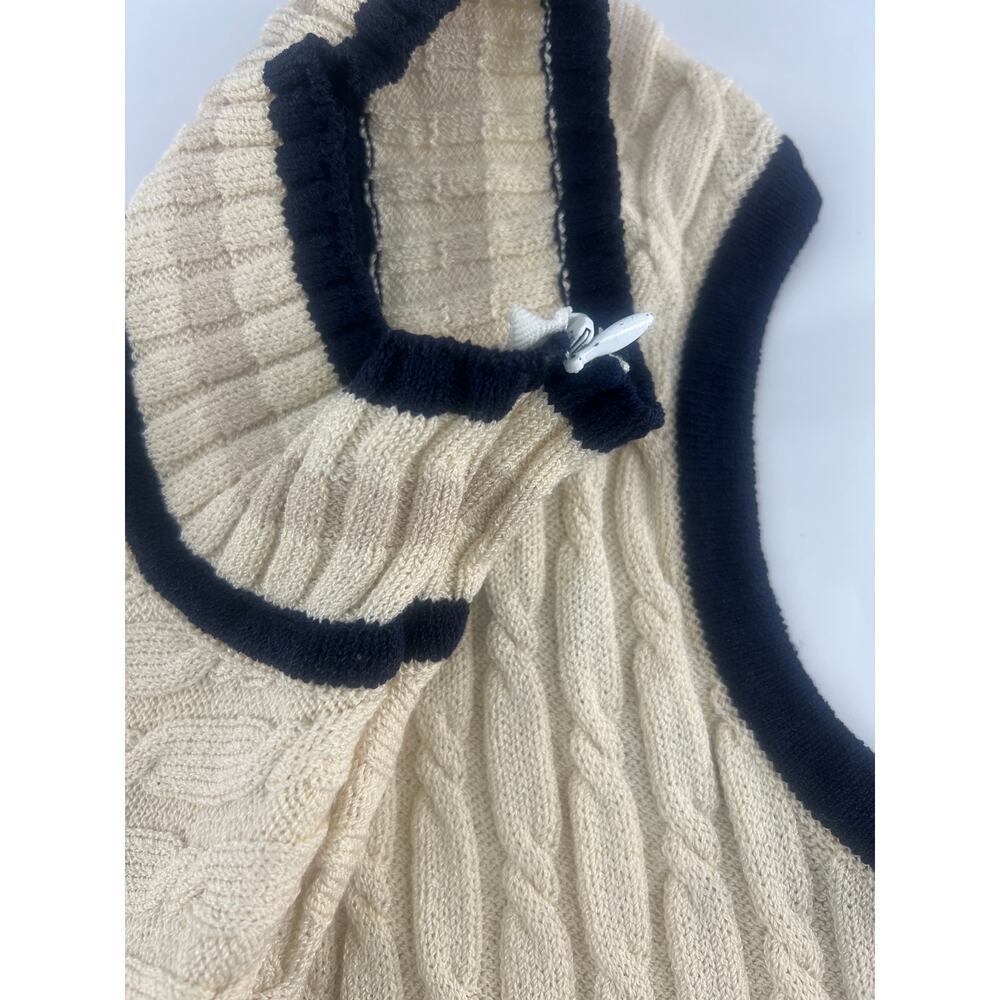 St. John Collection by Marie Gray Sweater Vest Womens Small Cream Ivory Blue - Picture 9 of 9